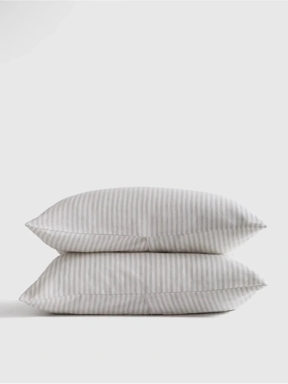 Mist Striped European Linen King Sham Set - Retail $50